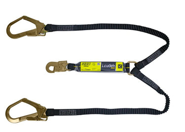 IRUDEK 398 Assorbitore di energia con doppia fettuccia elastica e connettori in acciaio con apertura di 50mm